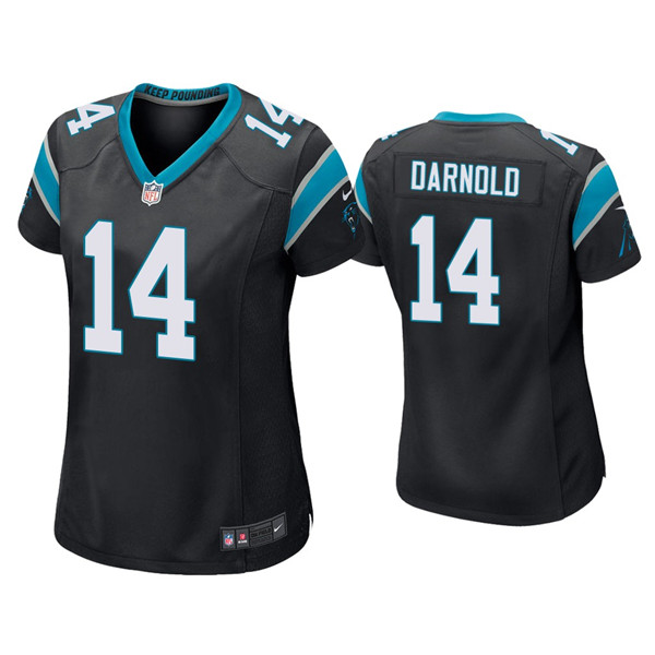 Women's Carolina Panthers #14 Sam Darnold Black Vapor Untouchable Limited Stitched NFL Jersey(Run Small)
